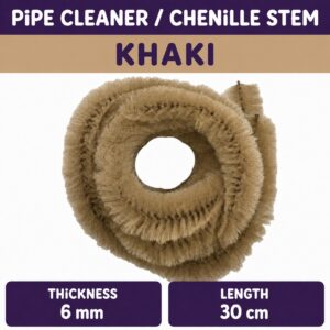 Pipecleaner/Chenille Stem 6mm (40pcs/Pack） - Khaki