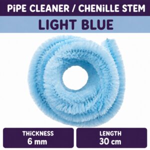 Pipecleaner/Chenille Stem 6mm (40pcs/Pack） - Light Blue