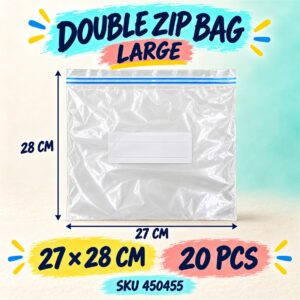 Double Zip Bag Assorted - 23.5cm x 30cm (15pcs)