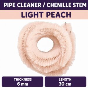 Pipecleaner/Chenille Stem 6mm (40pcs/Pack） - Light Peach
