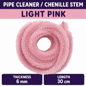 Pipecleaner/Chenille Stem 6mm (40pcs/Pack） - Light Pink