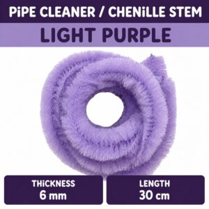 Pipecleaner/Chenille Stem 6mm (40pcs/Pack） - Light Purple