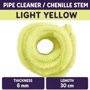 Pipecleaner/Chenille Stem 6mm (40pcs/Pack） - Light Yellow