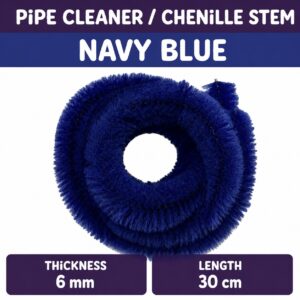 Pipecleaner/Chenille Stem 6mm (40pcs/Pack） - Navy Blue