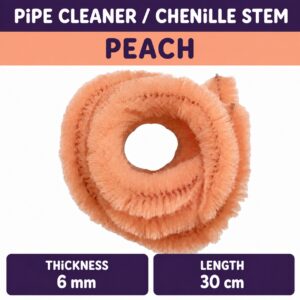 Pipecleaner/Chenille Stem 6mm (40pcs/Pack） - Peach