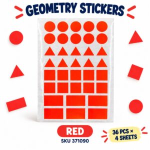 Geometry Sticker (36Pcs X 4 Sheets) - Red