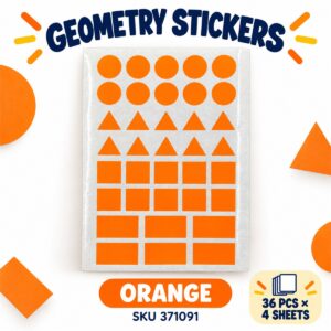 Geometry Sticker (36Pcs X 4 Sheets) - Orange