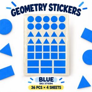 Geometry Sticker (36Pcs X 4 Sheets) - Blue