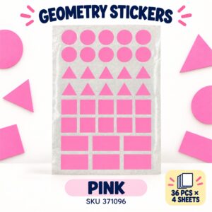 Geometry Sticker (36Pcs X 4 Sheets) - Pink