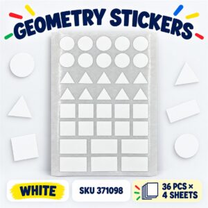 Geometry Sticker (36Pcs X 4 Sheets) - White