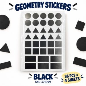 Geometry Sticker (36Pcs X 4 Sheets) - Black
