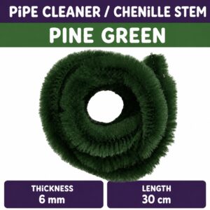 Pipecleaner/Chenille Stem 6mm (40pcs/Pack） - Pine Green