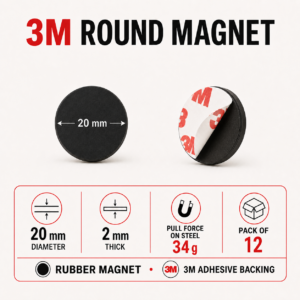 3M Round Magnet - 20mm x 12pcs