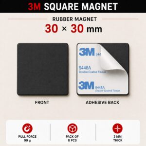 3M Square Magnet - 30mm x 8pcs