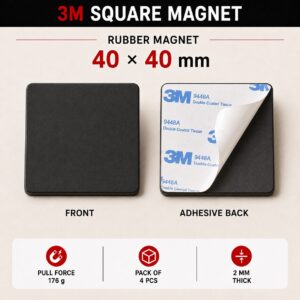 3M Square Magnet - 40mm x 4pcs