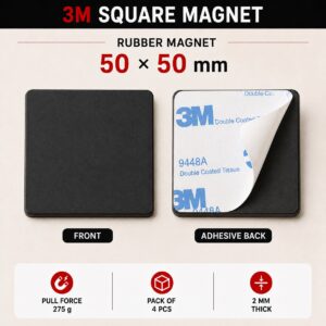 3M Square Magnet - 50mm x 4pcs