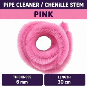 Pipecleaner/Chenille Stem 6mm (40pcs/Pack） - Pink