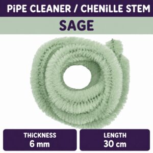 Pipecleaner/Chenille Stem 6mm (40pcs/Pack） - Sage