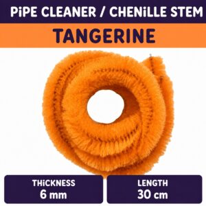 Pipecleaner/Chenille Stem 6mm (40pcs/Pack） - Tangerine