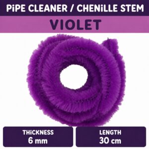 Pipecleaner/Chenille Stem 6mm (40pcs/Pack） - Violet