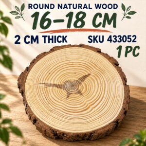 Round Natural Wood 2cm Thick - 16cm - 18cm
