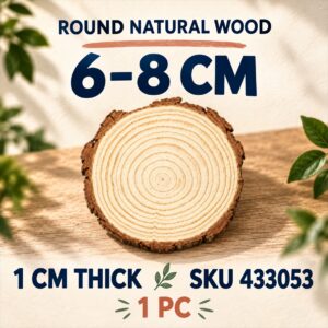 Round Natural Wood 2cm Thick - 6cm - 8cm