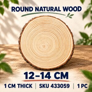Round Natural Wood 2cm Thick - 12cm - 14cm