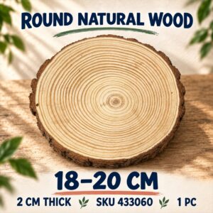 Round Natural Wood 2cm Thick - 18cm - 20cm