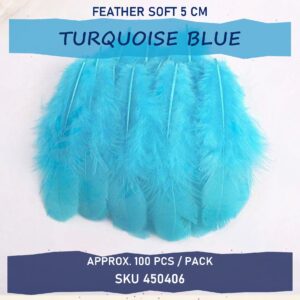 Feather Soft 5cm (100pcs/pkt) - Turquoise Blue