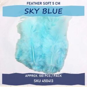 Feather Soft 5cm (100pcs/pkt) - Sky Blue