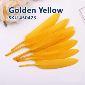Feather Stiff 10cm (50pcs/pack) - Golden Yellow