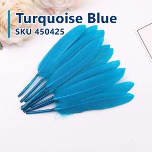 Feather Stiff 10cm (50pcs/pack) - Turquoise Blue