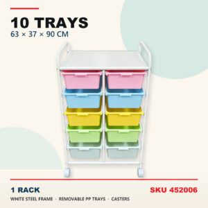 Mobile Storage Tray Rack - 10 Trays