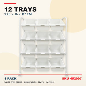 Mobile Storage Tray Rack - 12 Trays