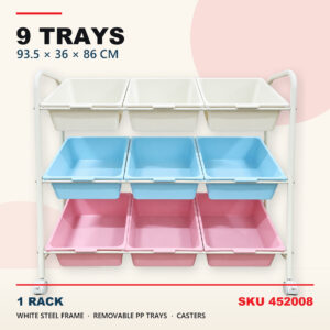 Mobile Storage Tray Rack - 9 Trays