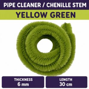 Pipecleaner/Chenille Stem 6mm (40pcs/Pack） - Yellow Green