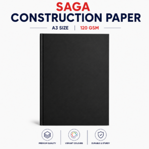 Saga Black Construction Paper 115g - A3 x 40pcs