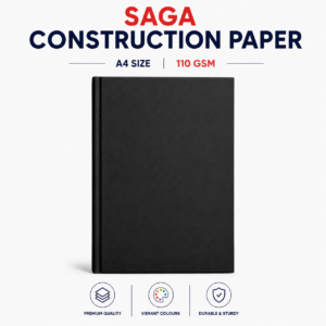 Saga Black Construction Paper 115g - A4 x 40pcs