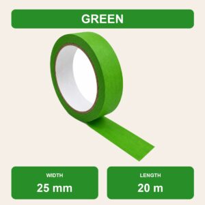 Colourful Masking Tape 20m - Green, 25mm