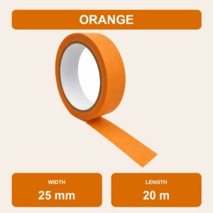 Colourful Masking Tape 20m - Orange, 25mm