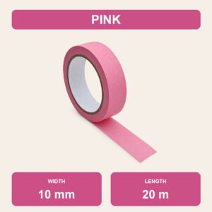Colourful Masking Tape 20m - Pink, 10mm