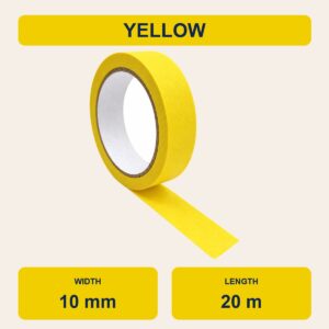 Colourful Masking Tape 20m - Yellow, 10mm