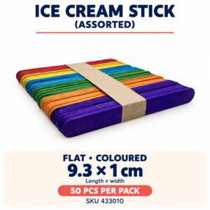 Ice Cream Stick (50pcs) - Coloured