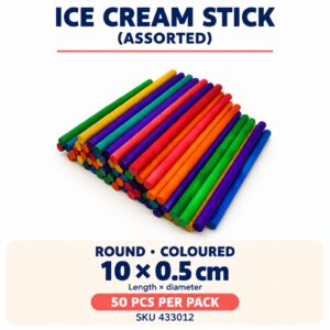 Ice Cream Stick (50pcs) - Round Stick