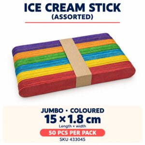 Ice Cream Stick (50pcs) - Coloured