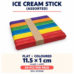 Ice Cream Stick (50pcs) - Coloured