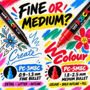 POSCA 8 Colour Set – 02-Fine or Medium v2