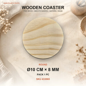 Wooden Coaster - Round 10cm x 8mm