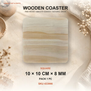 Wooden Coaster - Square 10cm x 10cm x 8mm