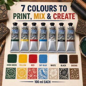 Waterbased Block Printing Ink – 02 – Gallery – 7 Colours